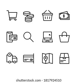 Simple Set of E-Commerce Line Icons. Editable stroke. Pixel Perfect