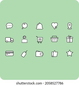 Simple Set of E-Commerce Line Icons. Editable Stroke. Isolated.