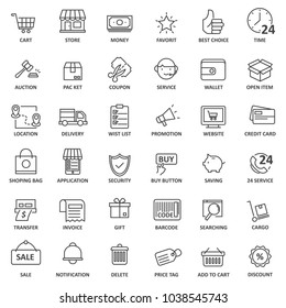 	
Simple set of ecommerce related vector thin line icons illustration. use for web or marketing element 