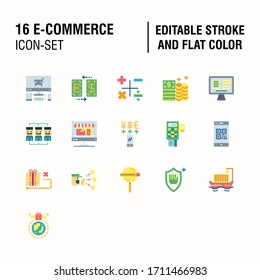 Simple Set of E-Commerce Related Vector Flat Icons