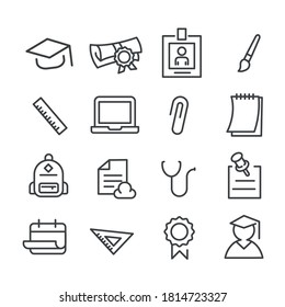 Simple set of education icon isolated. Modern outline on white background