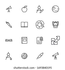 Simple set of Education icons in trendy line style. Modern vector symbols, isolated on a white background. Linear pictogram pack. Line icons collection for web apps and mobile concept.
