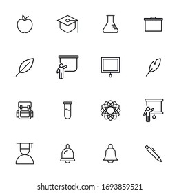 Simple set of Education icons in trendy line style. Modern vector symbols, isolated on a white background. Linear pictogram pack. Line icons collection for web apps and mobile concept.
