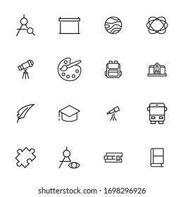 Simple set of Education icons in trendy line style. Modern vector symbols, isolated on a white background. Linear pictogram pack. Line icons collection for web apps and mobile concept.
