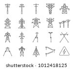Simple Set of Electric tower Related Vector Line Icons. Contains such Icons as electricity, grid, tower, lightning discharge, wire, electric wire and more.