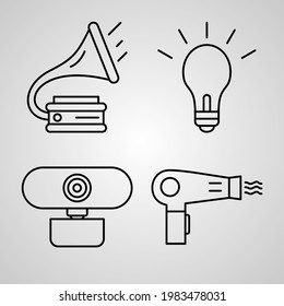  Simple Set of Electronics And Devices Vector Line Icons
