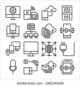 Simple Set of Electronics Related Vector Icons. Contains such icons as circuit, processor, micro-scheme and more