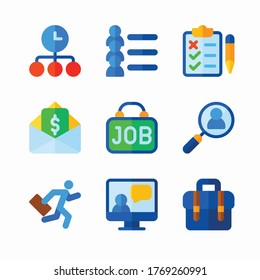 Iconos de color del vector de empleo simple