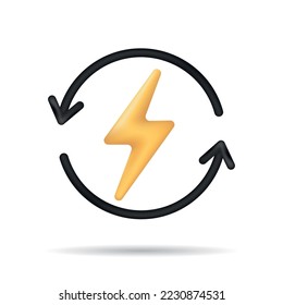 Einfache Set von energieverbrauchsrelevanten 3D-Symbolen. Enthält solche Symbole wie Energiekosten, Burn, Eco Friendly Power und mehr. 