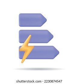 Conjunto simple de iconos 3D vectores relacionados con la energía. Contiene iconos como los costos de energía, quemado, energía ecológica y más. 