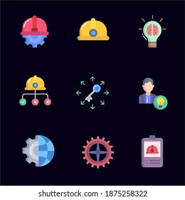 Simple Set of Engineering Related Vector Line Icons. Contains such Icons as Manufacturing, Engineer, Production, Settings and more. Editable Stroke.