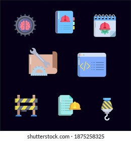 Simple Set of Engineering Related Vector Line Icons. Contains such Icons as Manufacturing, Engineer, Production, Settings and more. Editable Stroke.