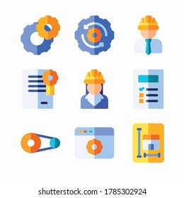 Simple Set Engineering Vector Color Icons
