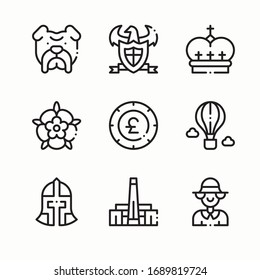 Simple Set England Vector line Icons