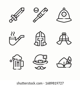 Simple Set England Vector line Icons