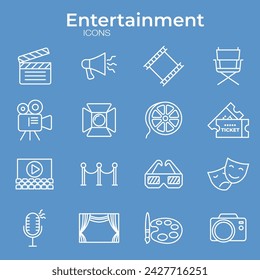 Simple set of Entertainment icons. Elements for mobile concept and web apps. Thin line vector icons for website design and development, app development. Premium pack.