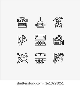 Simple Set of Event Related Vector Line Icons
