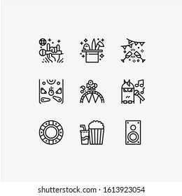 Simple Set of Event Related Vector Line Icons