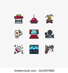 Simple Set of Event Related Vector Lineal color Icons