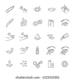 Einfache Zusammenstellung von Symbolen für die Vektorillustration mit Augenlidern