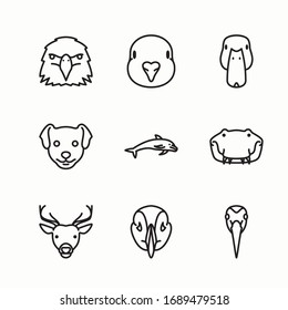 Simple Set Fauna Vector line Icons