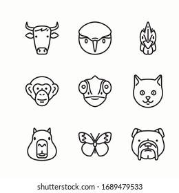 Simple Set Fauna Vector line Icons