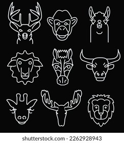 Simple Set Fauna Vector line Icons