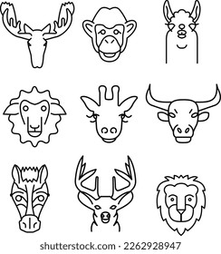 Simple Set Fauna Vector line Icons