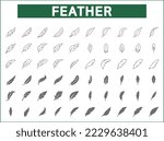 Simple Set of feather Related Vector Line Icons.
Vector collection of wing, pen, quill, floating, arrow and design elements symbols or logo elements in thin outline.