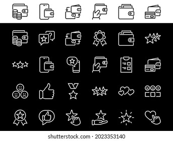 Simple Set Feedback, reviews thin line icons. Evaluation, review, STAR, LIKE and much more, Editable stroke. Vector illustration.