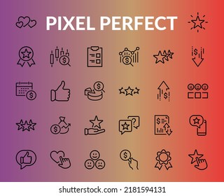 Simple Set Feedback, reviews thin line icons. Evaluation, review, STAR, LIKE and much more, Editable stroke. Vector illustration.