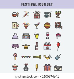 simple set festival icon set