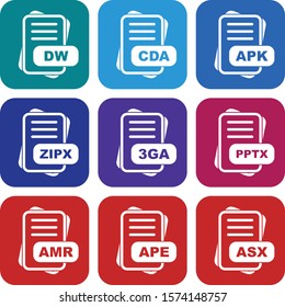 Simple Set Of File Format Icons
