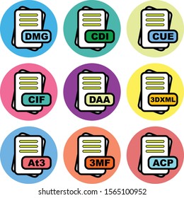  Simple Set of File Format Related Color Icons
