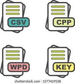  Simple Set of File Format Related Color Icons
