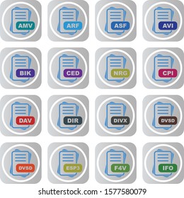  Simple Set of File Format Related Color Icons
