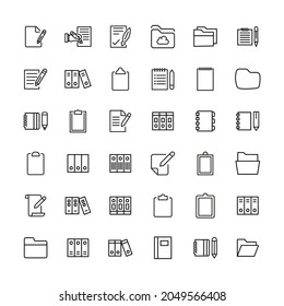 Simple set of files modern thin line icons. Trendy design. Pack of stroke icons. Vector illustration isolated on a white background. Premium quality symbols.