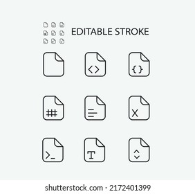 Simple Set of Files Related Vector Line Icons. Contains such Icons as Folder and Multimedia. Editable Stroke. 72x72 Pixel Perfect.