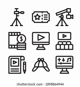 Simple Set Film Industry Vector line Icons