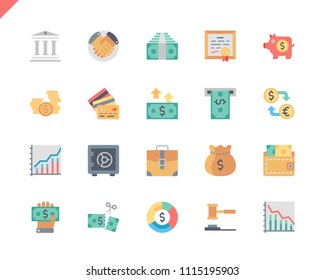 Simple Set Finance Flat Icons for Website and Mobile Apps. Contains such Icons as Taxes, Money, Building, Currency, Banking, Handshake. 48x48 Pixel Perfect. Vector illustration.