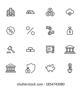 Simple set of finance related outline icons. Elements for mobile concept and web apps. Thin line vector icons for website design and development, app development. Premium pack.