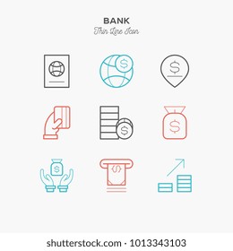 Simple Set of Finance Related Vector Line Icons. Contains such Icons as Taxes, Money Management