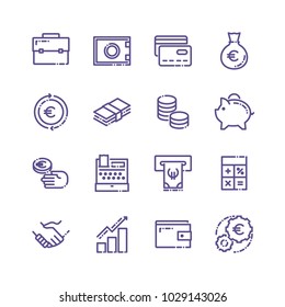 Simple Set of Finance Related Vector Line Icons