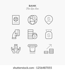 Simple Set of Finance Related Vector Line Icons. Contains such Icons as Taxes, Money Management