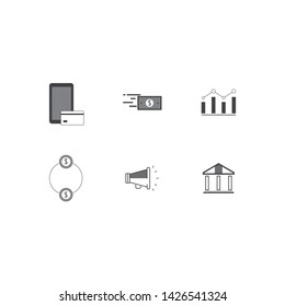 Simple Set of Finance Related Vector Line Icons