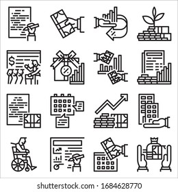 Simple Set of Finance Related Vector Line Icons