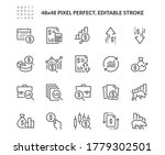 Simple Set of Financial Analytics Related Vector Line Icons. 
Contains such Icons as Gainers and Losers, Portfolio Analysis, Financial Report and more. Editable Stroke. 48x48 Pixel Perfect.