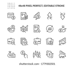 Simple Set of Financial Analytics Related Vector Line Icons. 
Contains such Icons as Gainers and Losers, Portfolio Analysis, Financial Report and more. Editable Stroke. 48x48 Pixel Perfect. - Shutterstock ID 1779302501