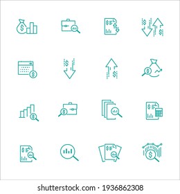 Simple Set of Financial Analytics Related Vector Line Icons. Contains such Icons as Gainers and Losers, Portfolio Analysis, Financial Report and more.