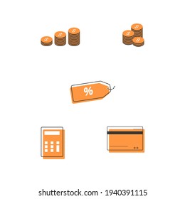 Simple Set of Financial icons. money, finance, payments